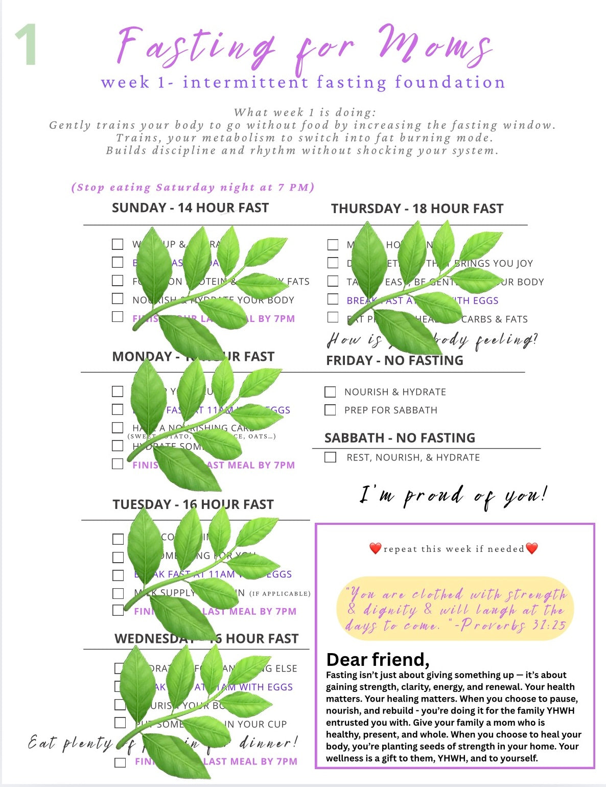 Fasting For Moms - A Gentle and Doable Guide for Busy Moms (Digital Guide)